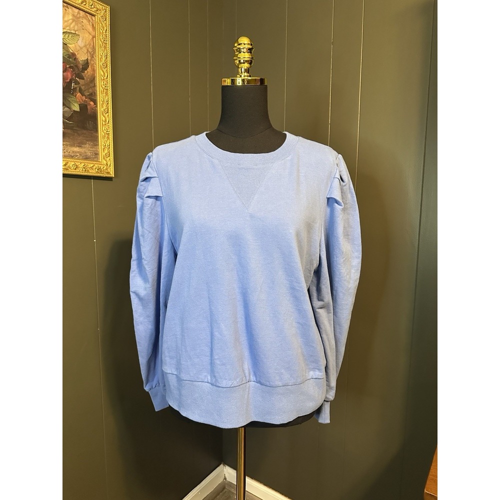 NWT Adore Me Light Blue Pullover Sweater Puff Sleeves‎ L Large